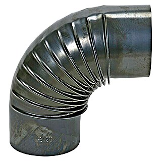 Ofenrohrbogen (Durchmesser: 120 mm, Bogenwinkel: 90 °, Wandstärke: 0,6 mm, Schwarz)