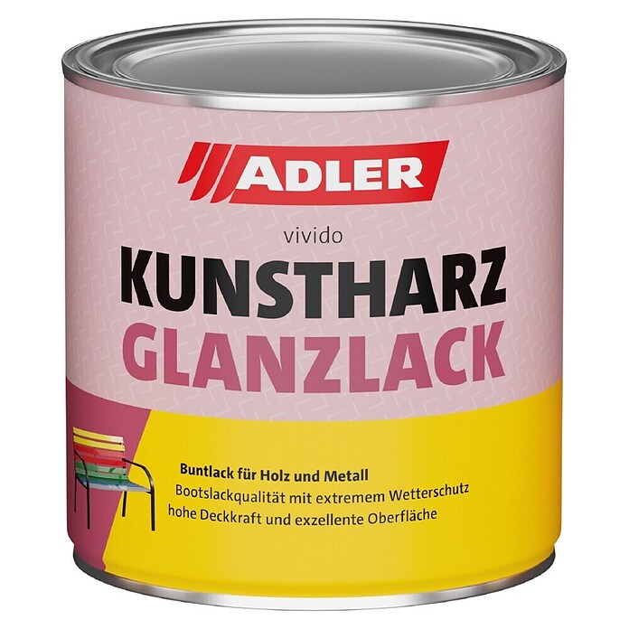 Adler Kunstharzlack Vivido (750 ml, Glänzend, Anthrazit) | BAUHAUS