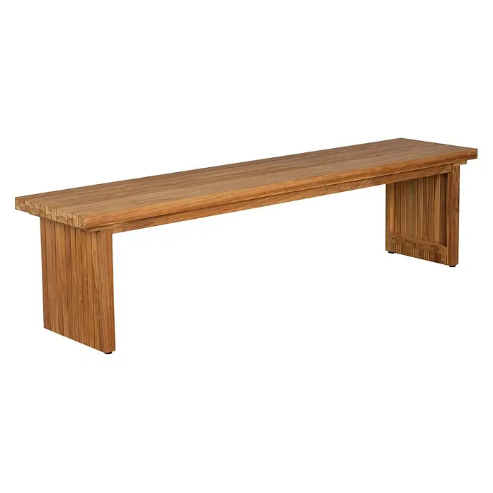 Bene Living Gartenbank Ashford - B x T x H: 180 x 40 x 45 cm, Teakholz, Natur