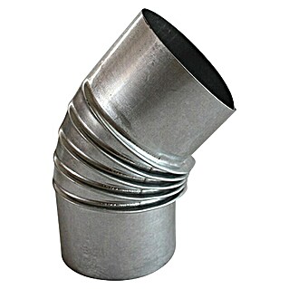 Ofenrohrbogen (Durchmesser: 120 mm, Bogenwinkel: 45 °, Feueraluminiert, Silbergrau)