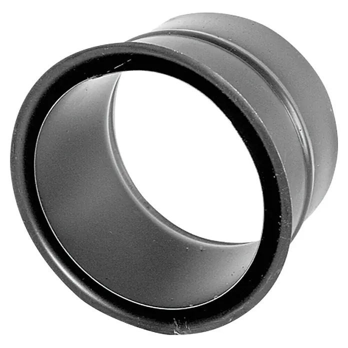 Bertrams Doppelwandfutter - Durchmesser: 120 mm, Unlackiert - Schwarzer PVC-Rohrverbinder für Sanitäranwendungen. Ein robustes und langlebiges Zubehör für Rohrleitungen und Abwassersysteme, perfekt für den Heimwerker.