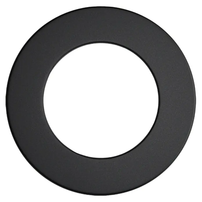 Ofenrohrrosette - Durchmesser: 150 mm, Senotherm lackiert, Schwarz - Schwarzer Ring für Leuchten. Elegantes Design für die Deckenmontage, ideal für moderne Interieurs. Sorgt für ein stilvolles Ambiente.