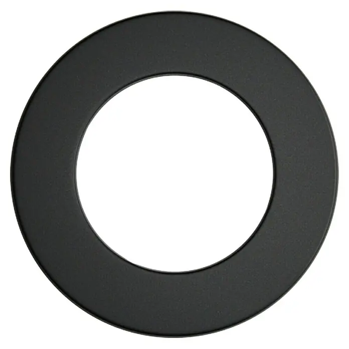 Ofenrohrrosette - Durchmesser: 150 mm, Senotherm lackiert, Schwarz - Schwarzer Ring für Leuchten. Elegantes Design für die Deckenmontage, ideal für moderne Interieurs. Sorgt für ein stilvolles Ambiente.