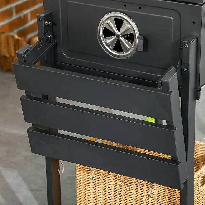 Outsunny Holzkohlegrill - Grillfläche (B x T): 40 x 29 cm, Durchmesser Grillfläche: 49 cm, Schwarz