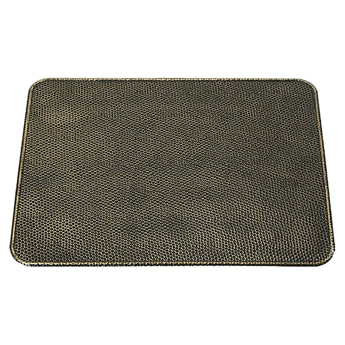 Funkenschutzblech - Stahl, 60 x 80 cm, Altmessingfarben - Rechteckige Matte mit genoppter Oberfläche und abgerundeten Ecken, ideal für den Innenbereich.
