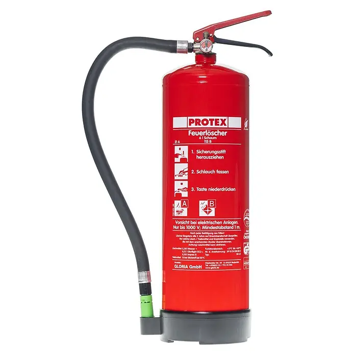 Gloria Feuerlöscher PROTEX SD 6 E - Nettovolumen: 6 l, Löschmittel: Schaum - Vorderansicht