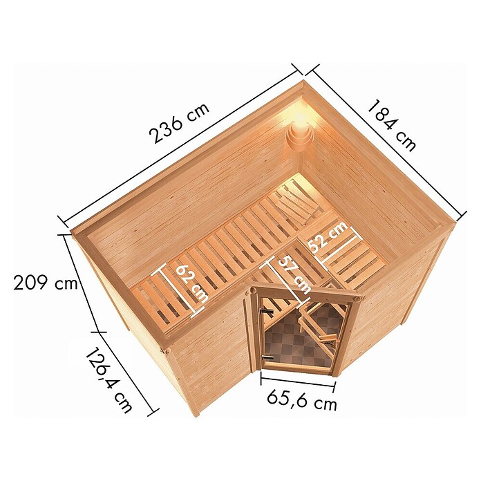 Karibu Massivholzsauna Sahib 2