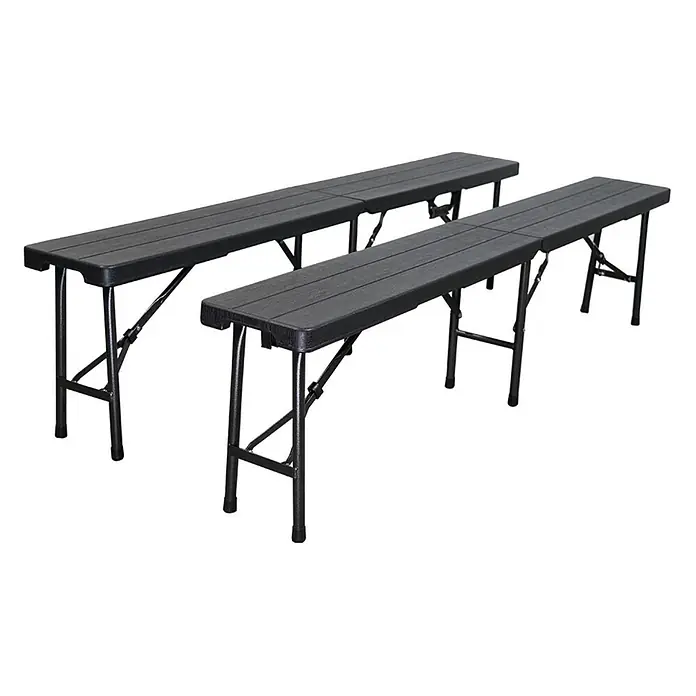 Chefgastro Bierbank Bierbank 2er Set aus Kunststoff mit Tragegriff, für 8 Personen - B x T x H: 180 x 25 x 43 cm