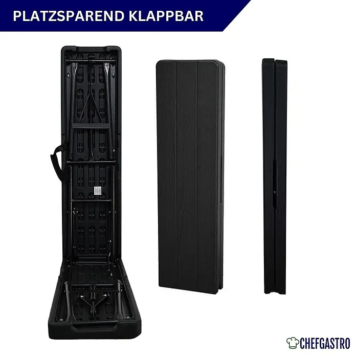Chefgastro Bierbank Bierbank 2er Set aus Kunststoff mit Tragegriff, für 8 Personen - B x T x H: 180 x 25 x 43 cm