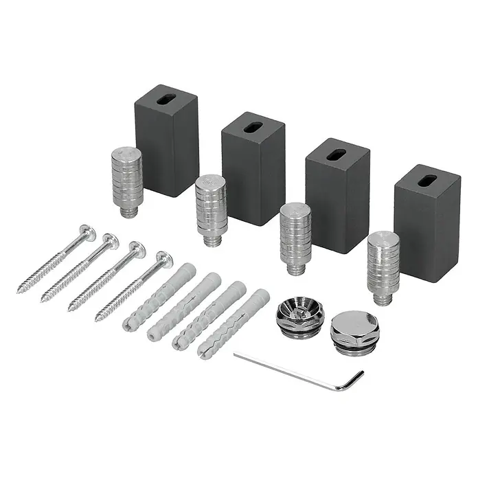 LuxeBath Badheizkörper Montagematerial Paneelheizkörper Halter Set Zubehör für Handtuchwärmer - B x H: 2 x 2 mm, Anthrazit