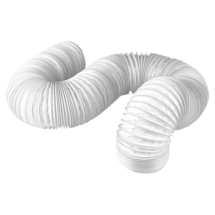 Air-Circle PVC-Schlauch - Ø x L: 100 mm x 2 m, Max. Luftleistung: 300 m³/h - Flexibles weißes Abflussrohr in gewundener Form. Ideal für Waschbecken und Spülen.