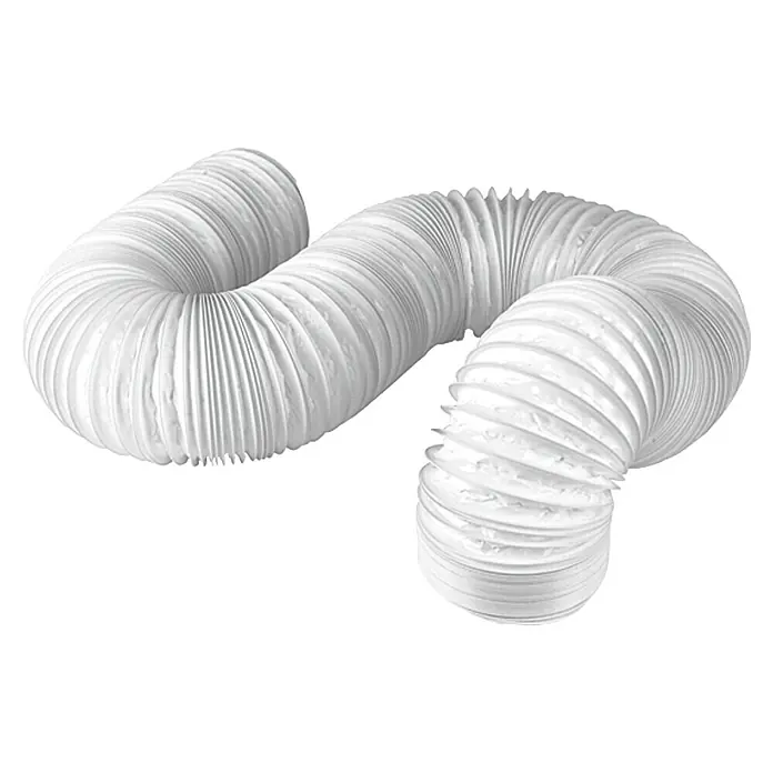 Air-Circle PVC-Schlauch - Ø x L: 100 mm x 2 m, Max. Luftleistung: 300 m³/h - Flexibles weißes Abflussrohr in gewundener Form. Ideal für Waschbecken und Spülen.