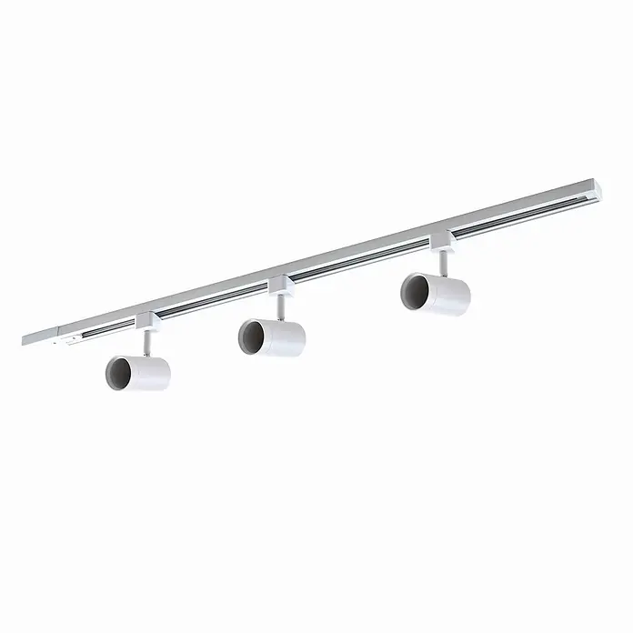Prios LED-Spannseilsystem Jorell - weiß / opal, weiß / opal - Weißes Schienensystem mit drei verstellbaren zylindrischen Strahlern.
