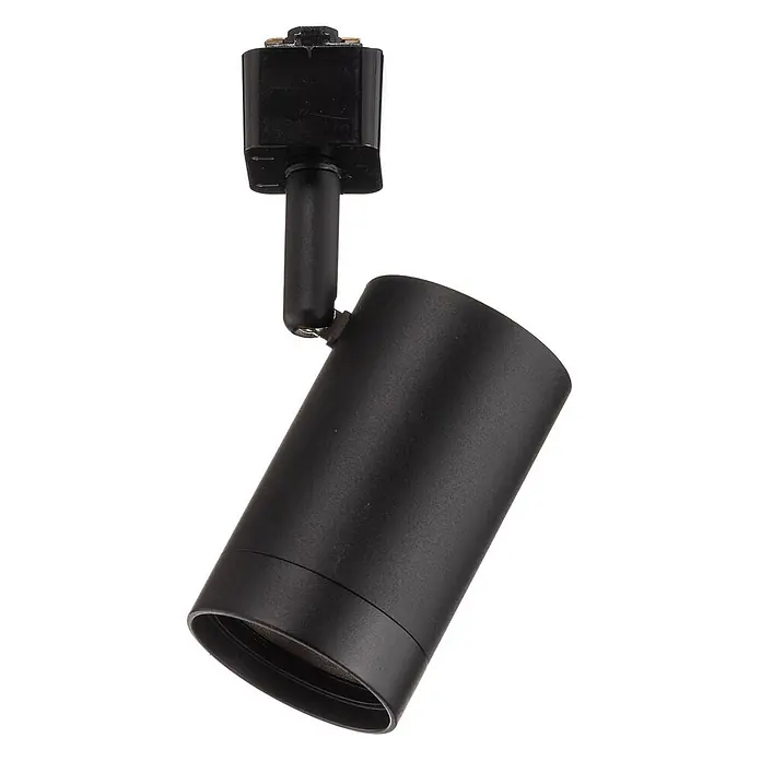Prios LED-Spannseilsystem Jorell - schwarz, schwarz - Matter schwarzer zylindrischer Stromschienenstrahler mit verstellbarem Kopf, geeignet für Schienensysteme.