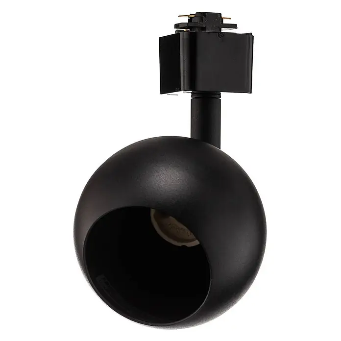 Prios LED-Spannseilsystem Felipo - schwarz, schwarz - Schwarzer kugelförmiger Strahler mit matter Oberfläche für Schienensysteme.