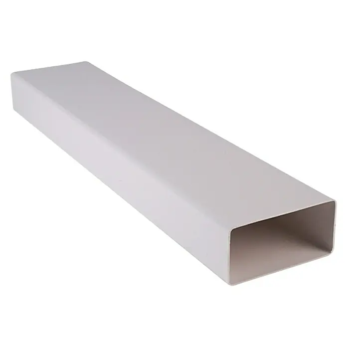 Air-Circle Flachkanal - 100 x 11,1 x 5,4 cm, Max. Luftleistung: 300 m³/h - Weißes rechteckiges Kanalrohr, ideal für die Verlegung und den Schutz von Kabeln und Leitungen im Innenbereich.