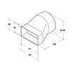 Air-Circle Flachkanal-Übergangsstück (Maße Anschlussstutzen: 111 x 54 mm, Durchmesser Anschlussstutzen: 100 mm)