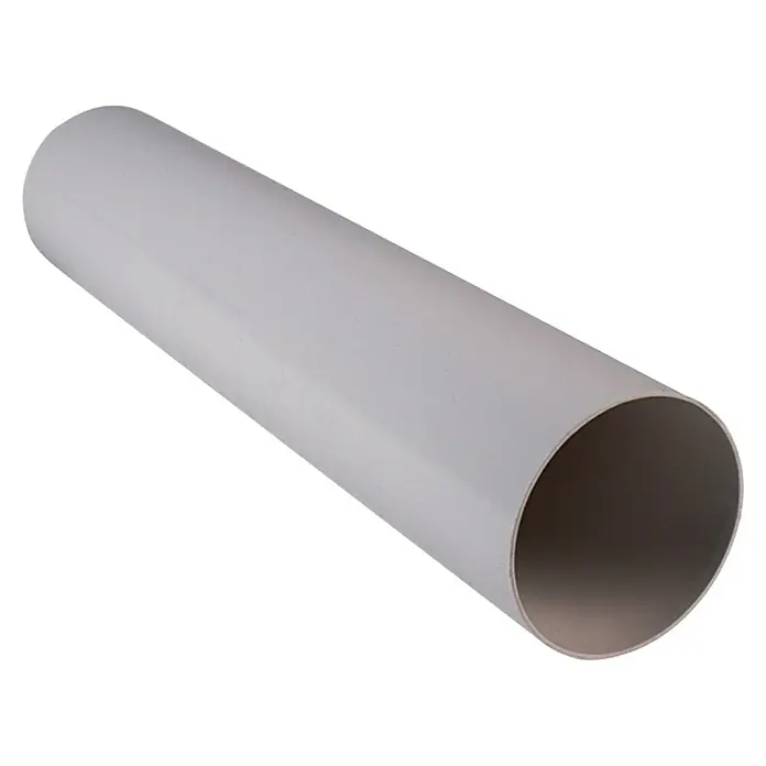 Air-Circle PVC-Rundrohr - Ø x L: 125 mm x 0,5 m, Max. Luftleistung: 600 m³/h - Graues PVC-Rohr für Sanitäranwendungen, ideal für Abwasserleitungen und Entwässerungssysteme.