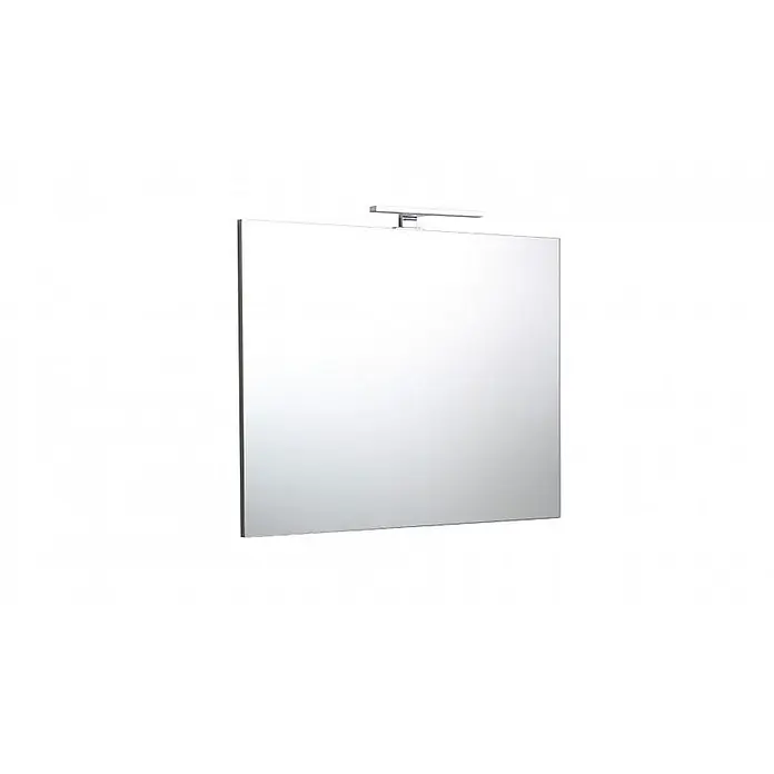 Kiamami Valentina Lichtspiegel - 20 x 600 cm, Farblos - Rechteckiger Badspiegel mit integrierter Chrom-Leuchte oben.