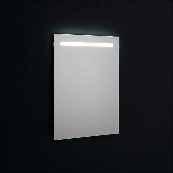 Kiamami Valentina Lichtspiegel - 25 x 800 cm, Farblos - Beleuchteter rechteckiger Spiegel mit integriertem LED-Lichtstreifen oben.