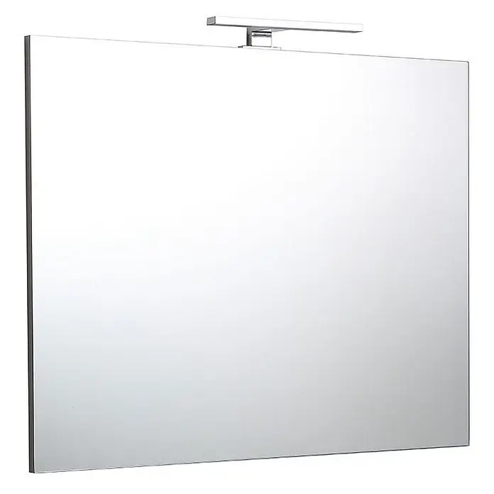 Kiamami Valentina Lichtspiegel - 25 x 700 cm, Farblos - Rechteckiger Badspiegel mit integrierter Chrom-LED-Leuchte.