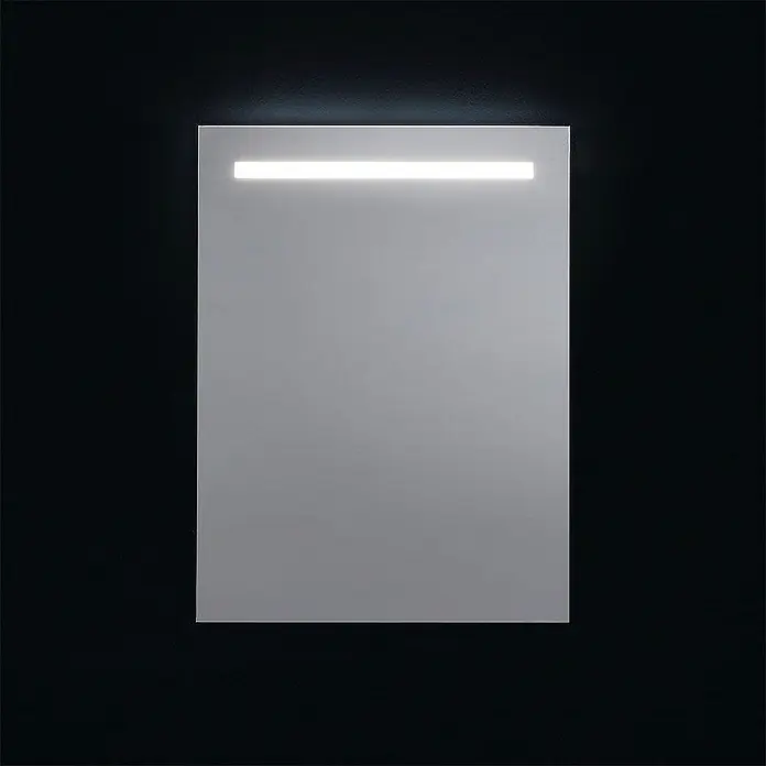 Kiamami Valentina Lichtspiegel - 25 x 800 cm, Farblos - Rechteckiger Badspiegel mit integrierter LED-Lichtleiste oben.