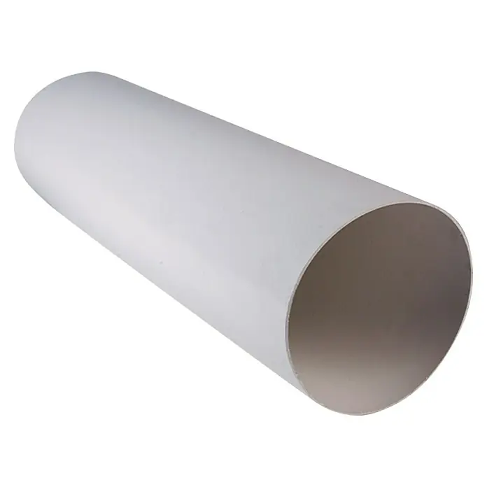 Air-Circle PVC-Rundrohr - Ø x L: 150 mm x 0,5 m, Max. Luftleistung: 600 m³/h - Nahaufnahme eines weißen PVC-Rohrs, das für Sanitärinstallationen oder andere Bauprojekte geeignet ist. Das Rohr ist leer und zeigt die Innenfläche.