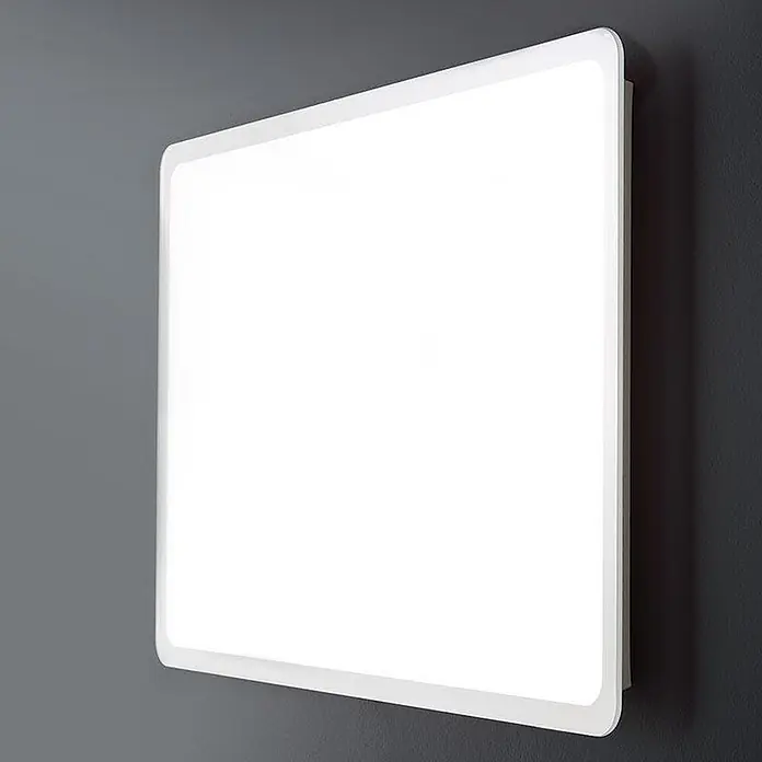 Kiamami Valentina Lichtspiegel - 30 x 600 cm, Farblos - Quadratische weiße LED-Panel-Leuchte mit abgerundeten Ecken, strahlendes Licht.
