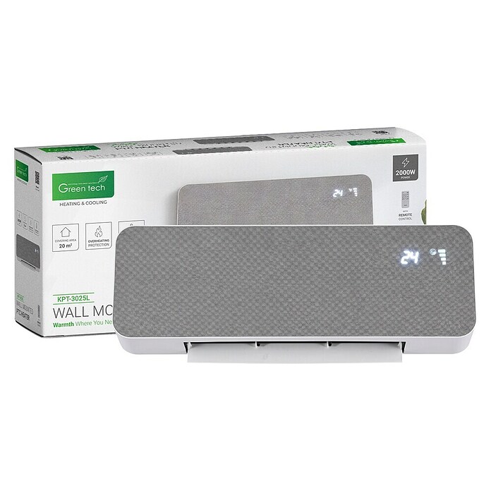 Green Tech Stenski grelnik  (2 kW, Siva, 56 x 12 x 18,3 cm) | 3405 - Gebläseheizer Marke | CBNA - Heizen Marke | CBN - Heizen | CB - Elektroinstallation | C - Elektro | BAUHAUS
