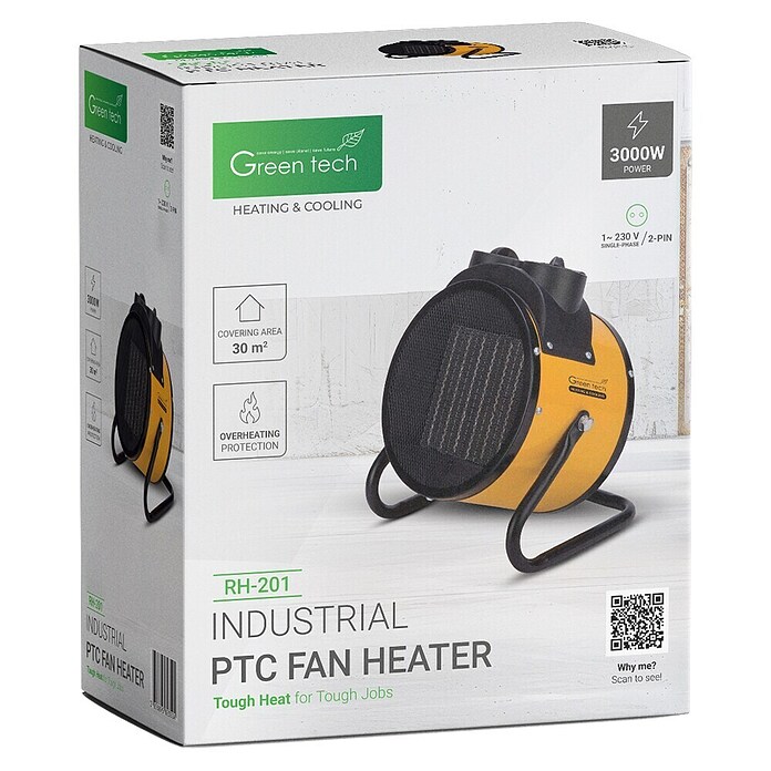 Green Tech Gradbeni grelnik  (3 kW, IP21) | 3405 - Gebläseheizer Marke | CBNA - Heizen Marke | CBN - Heizen | CB - Elektroinstallation | C - Elektro | BAUHAUS