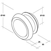 Air-Circle Tellerventil (Durchmesser Anschlussstutzen: 150 mm, Max. Luftleistung: Ab 600 m³/h)