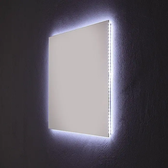 Kiamami Valentina Lichtspiegel - 22 x 700 cm, Farblos - Quadratischer Spiegel mit integrierter LED-Hintergrundbeleuchtung für ein sanftes Umgebungslicht.