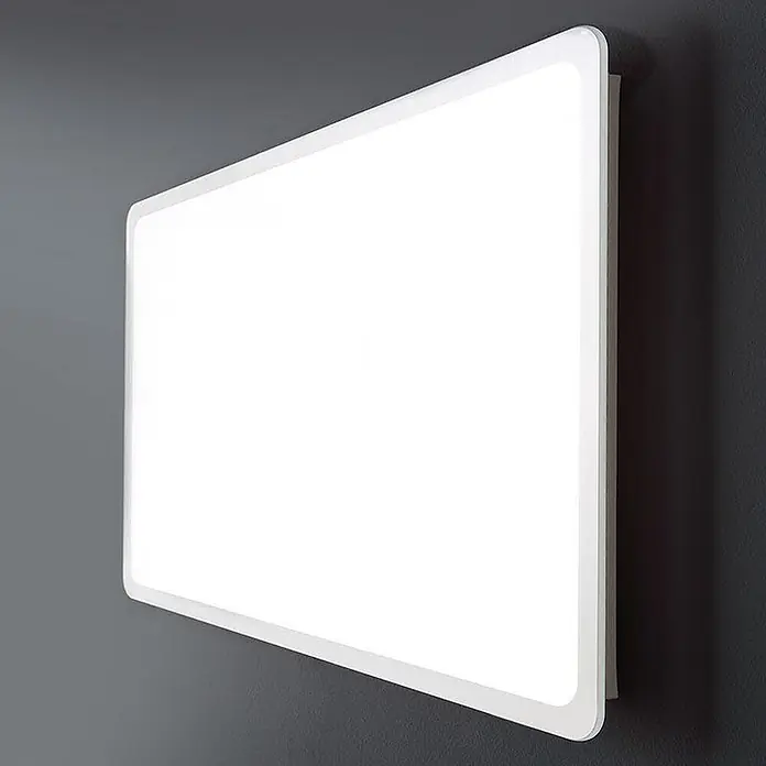 Kiamami Valentina Lichtspiegel - 30 x 600 cm, Farblos - Weißes, rechteckiges LED-Lichtpanel mit abgerundeten Ecken, strahlt helles Licht aus.