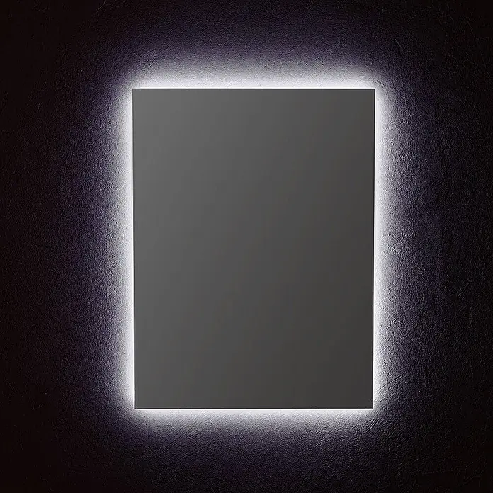 Kiamami Valentina Lichtspiegel - 22 x 600 cm, Farblos - Rechteckiger Spiegel mit integrierter LED-Umfeldbeleuchtung.