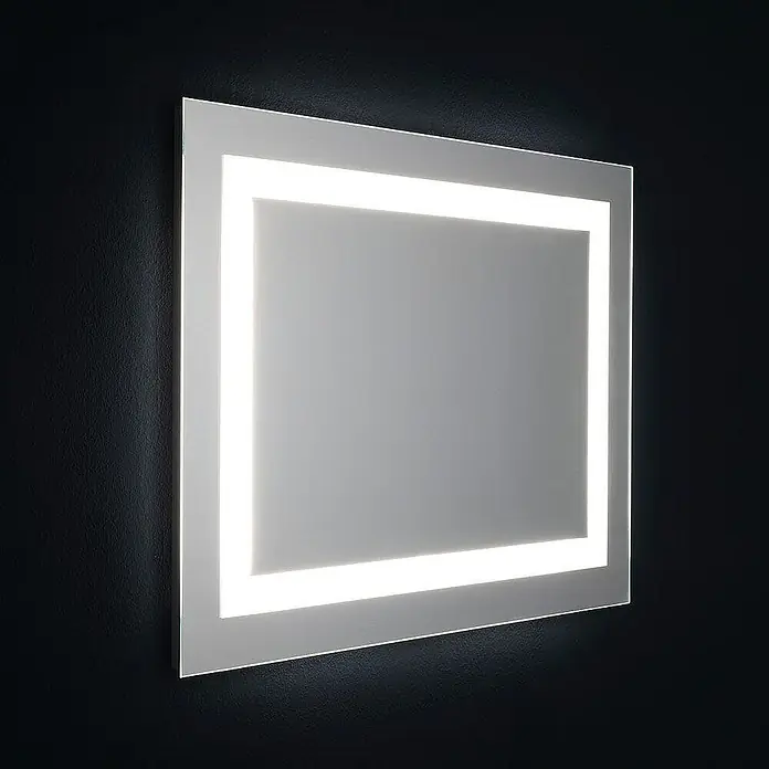 Kiamami Valentina Lichtspiegel - 25 x 600 cm, Farblos - Rechteckiger beleuchteter Spiegel mit weißer LED-Beleuchtung am Rand.