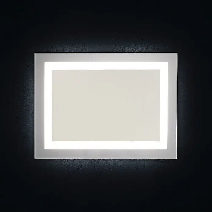 Kiamami Valentina Lichtspiegel - 25 x 600 cm, Farblos - Rechteckiger LED-Spiegel mit beleuchtetem Rahmen, helles, gleichmäßiges Licht.