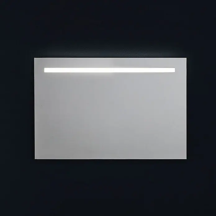 Kiamami Valentina Lichtspiegel - 25 x 600 cm, Farblos - Rechteckiger Spiegel mit integrierter horizontaler LED-Lichtleiste.