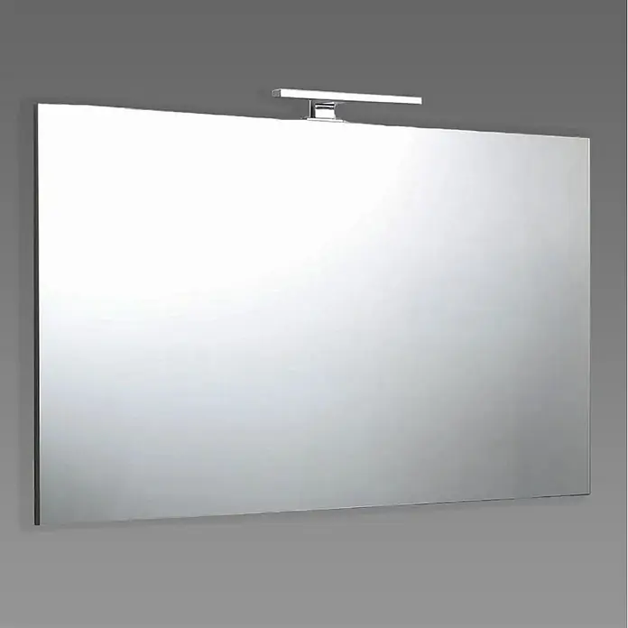 Kiamami Valentina Lichtspiegel - 20 x 600 cm, Farblos - Rechteckiger Spiegel mit integrierter Chrom-LED-Leuchte.