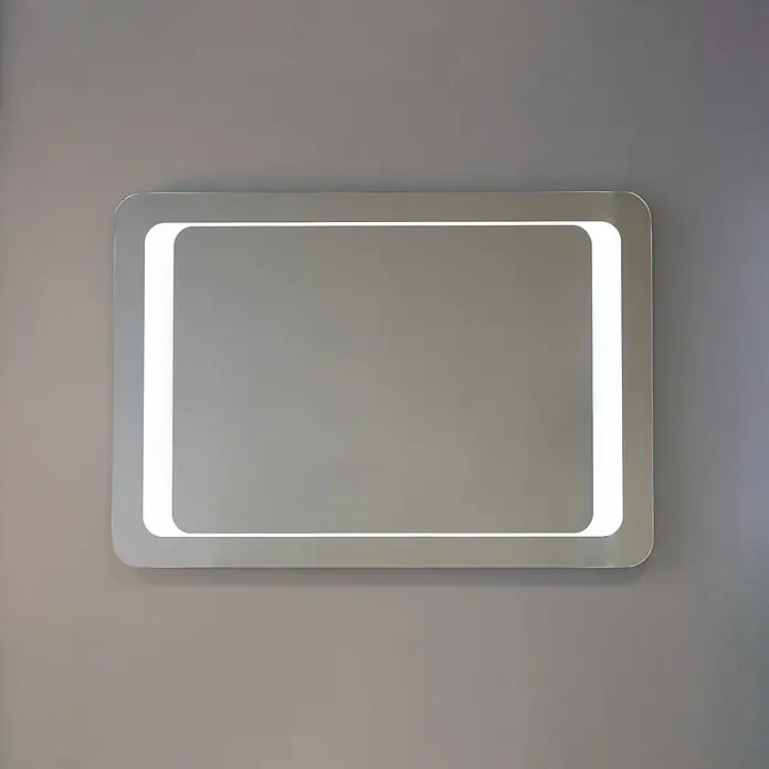 Kiamami Valentina Lichtspiegel - 0,02 x 800 cm, Farblos - Rechteckiger Spiegel mit abgerundeten Ecken und integrierter LED-Beleuchtung.