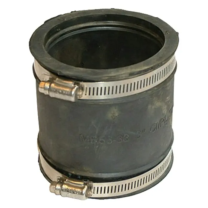 Rohrverbinder - Nennweite: 75 - 89 mm - Schwarze Gummirohrkupplung mit zwei Schlauchschellen zur sicheren Verbindung von Rohren.