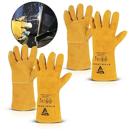 STAHLWERK  Schweißerhandschuhe Schweißerhandschuhe 2er Set