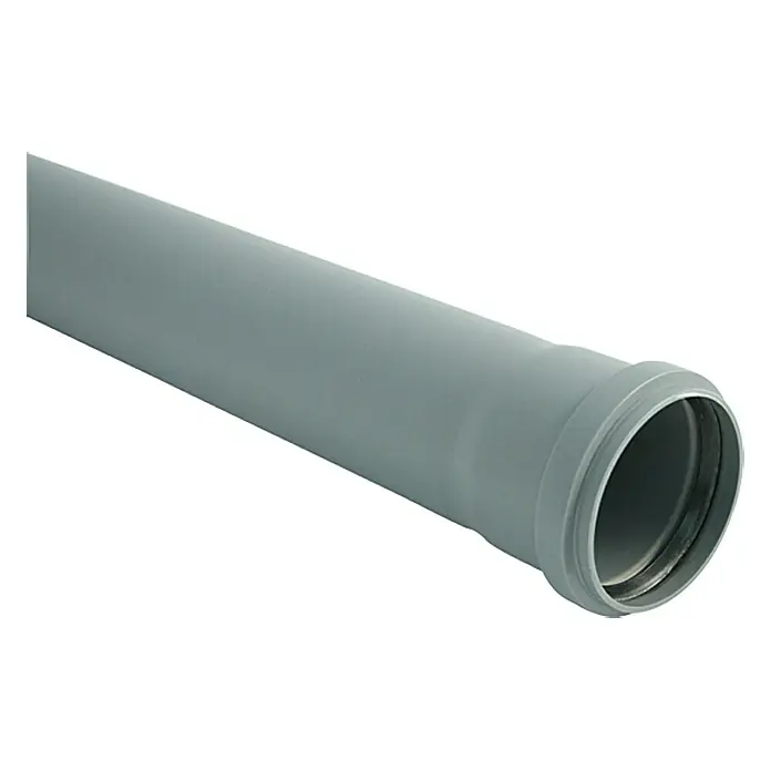 HT-Rohr - DN 32, Länge: 100 cm - Graues Kunststoffrohr mit Muffe, ideal für Abwasserleitungen. Robustes Material für langlebige Installationen im Sanitärbereich.
