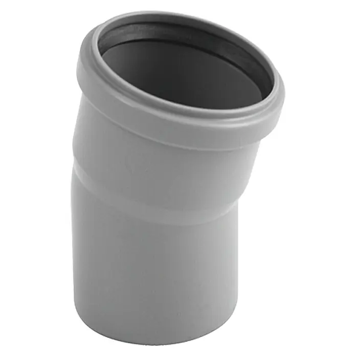 HT-Bogen - DN 75, 15 ° - Abgewinkeltes graues PVC-Rohrstück für Abwasserinstallationen. Langlebig und zuverlässig für den Sanitärbereich.