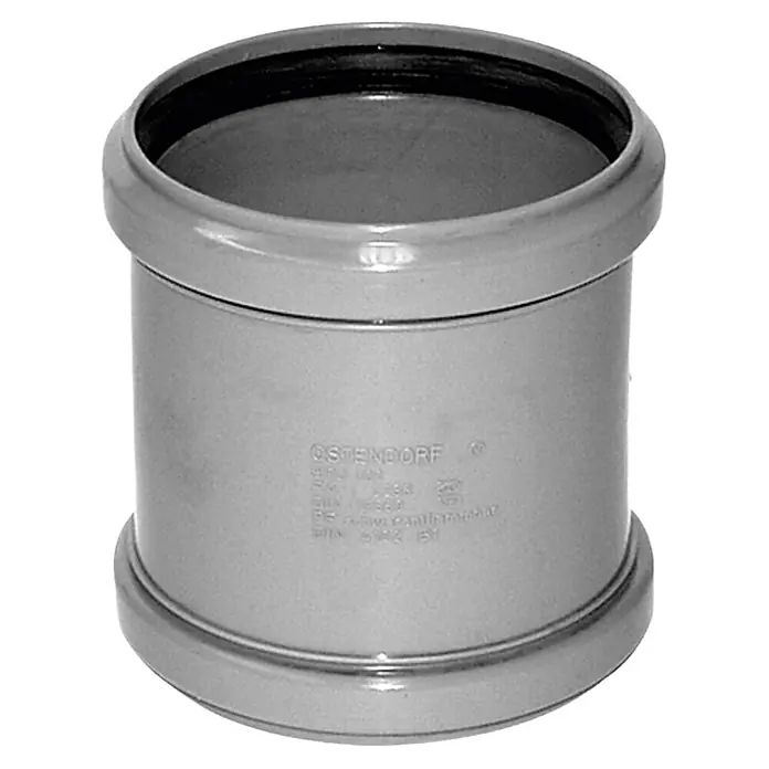 HT-Überschiebmuffe - DN 110 - Graue Ostendorf-Rohrmuffe, ideal für Sanitärinstallationen und Abwasserleitungen,robust und langlebig.