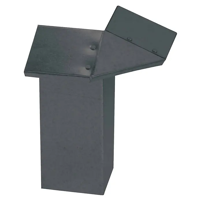 Bellissa Schneckenblech Eckteil - Cortenstahl, 7 x 7 x 20 cm - Dunkelgrauer Metallpfosten mit schräger, offener Oberseite.