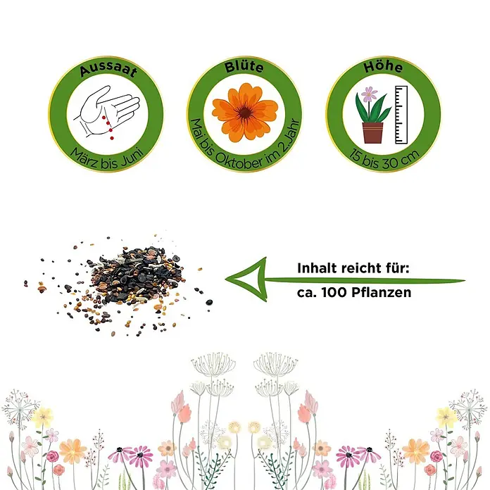 Deine Gartenwelt Blumenmischung Steingarten winterharte Stauden -  - Saatgutinfo: Aussaat März-Juni, Blüte Mai-Okt (2. Jahr), Höhe 15-30 cm, Ertrag ca. 100 Pflanzen.