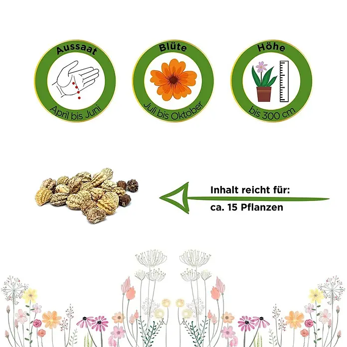 Deine Gartenwelt Kapuzinerkresse Rankende Mischung -  - Samen mit Aussaatinfo (April-Juni), Blüte (Juli-Okt), Höhe (bis 300cm), reicht für ca. 15 Pflanzen.