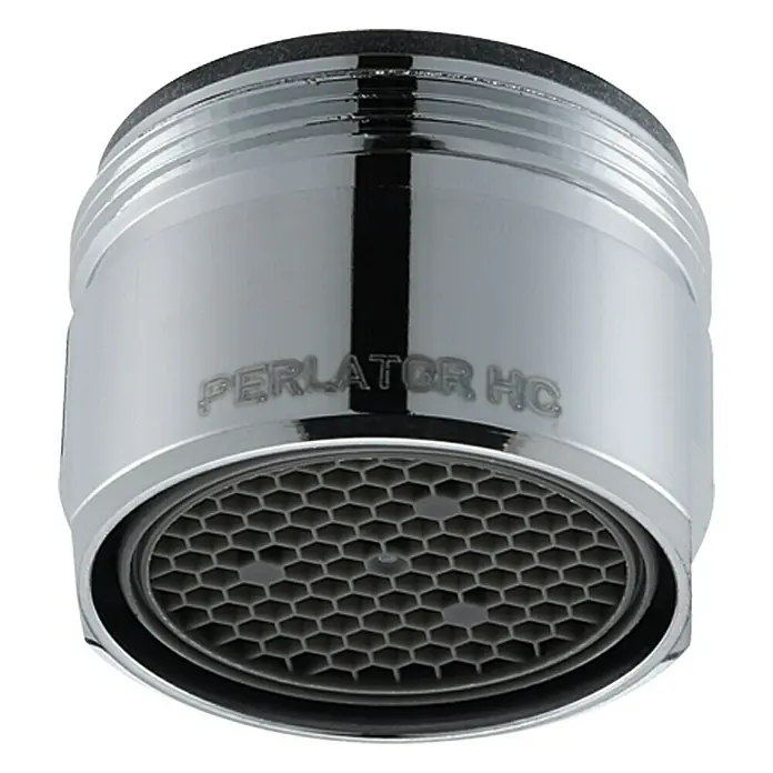 Profi Depot Cascade Strahlregler - M28, 2 Stk., 30 l/min - Nahaufnahme eines Chrom-Wasserhahnbelüfters, der Wasser spart und Spritzer reduziert. Ideal für Waschbecken.