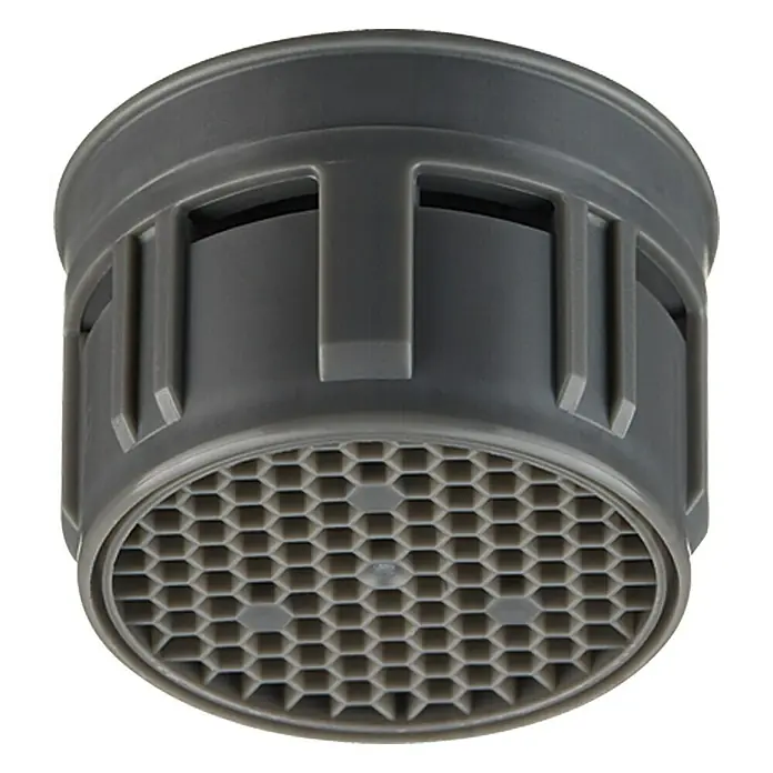 Admiral Strahlregler 3 - M28, Verchromt - Grauer Wasserhahn-Luftsprudler mit Wabendesign zur Reduzierung des Wasserverbrauchs und zur Erzeugung eines gleichmäßigen Wasserstrahls.
