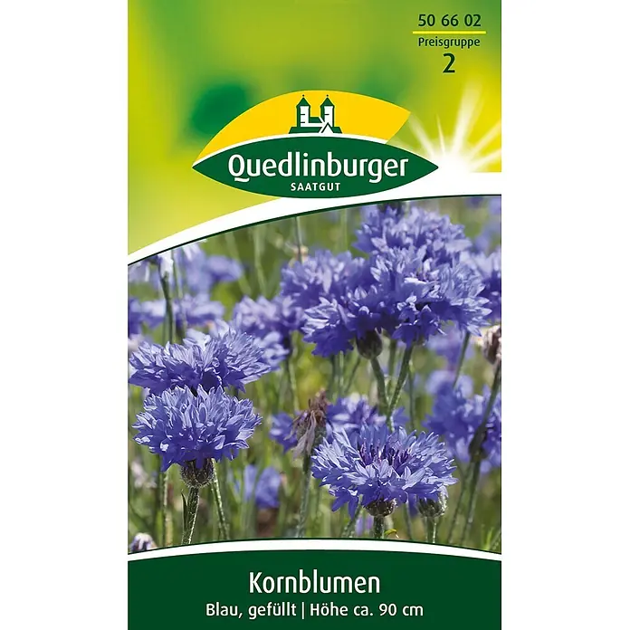 Quedlinburger SAATGUT Kornblume Blau gefüllt -  - Samenpäckchen für blaue, gefüllte Kornblumen, ca. 90 cm hoch, von Quedlinburger.